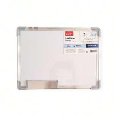 Pizarrón Blanco Magnético 30*40 cm | Pizarra de Borrado en Seco con Marco de Aluminio para Hogar, Oficina y Escuela