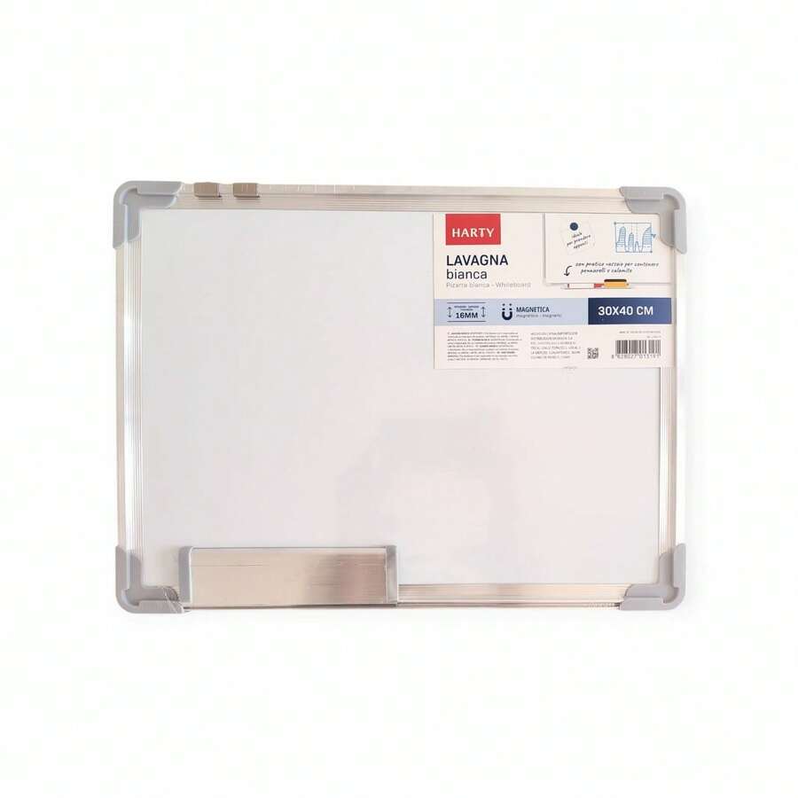 Pizarrón Blanco Magnético 30*40 cm | Pizarra de Borrado en Seco con Marco de Aluminio para Hogar, Oficina y Escuela - Blanco - Ver 1