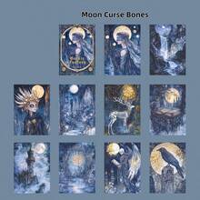 30 piezas/paquete Papeles de fondo con tema oscuro, adecuados para fondos decorativos DIY, regalos festivos, collages artesanales, planificadores decorativos, diarios, scrapbooking y suministros de papelería escolar - Multicolor - Ver 12