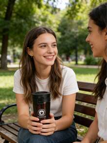 1pc Efficient Auto-Seal Insulated Coffee Tumbler With Bounce-Back Lid, Double-Wall Vacuum Sealed, Leak-Proof, Minimalist Design, Portable For Business & Multi-Scenarios - Multicolor - View 11