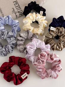 1pc Autumn/Winter Velvet Scrunchie, Elegant Hair Tie, High Elasticity Ponytail Holder, Non-Damaging Hair Rope ,Hair Elastics ,Hair Rubber Bands - Hairband - View 4
