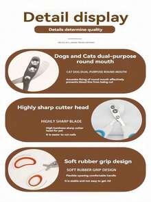 1件最新款欧美宠物指甲钳，包括带圆孔的盲剪式指甲钳，防意外指甲钳，适用于猫狗，宠物用品，不锈钢指甲钳工具，中东最畅销的宠物指甲钳 - 彩色 - 查看 5