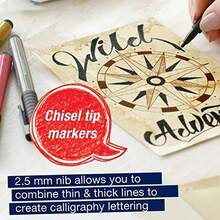 Faber-Castell Calligraphy Pitt Artist - Juego de 6 bolgrafos de caligrafa de Tonos sutiles - gris cálido iii, gris cálido iv, crudo umber, turrón, sepia oscura, black1 - Ver 5