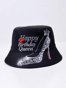 1pc Polyester Reversible Bucket Hat With Bohemian Map Print, Casual Party Street Style, UV Protection, Suitable For Spring, Summer, Autumn, Unisex