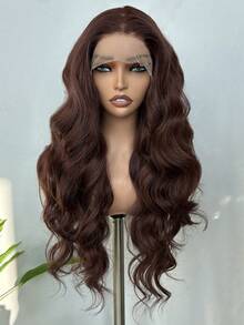 13x6 Lace Front Wig, 28 Inches Long, Fluffy Wavy Curly, Synthetic Fiber Lace Wig, Suitable For Women's Daily Wear And Parties, Heat Resistant Fiber Material. - Multicolor - View 12