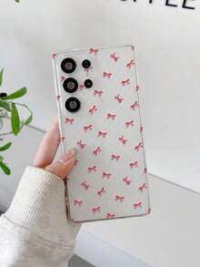 1件装极简时尚全屏波点蝴蝶结设计防指纹透明TPU软手机壳，带摄像头镜头保护，兼容苹果、Nothing、Pixel等品牌。 - 彩色 - 查看 1