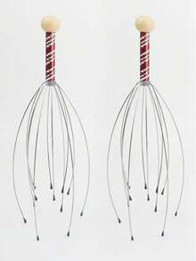 1/2个12指头部按摩器，头部抓挠头皮按摩器，用于放松和身体刺激的头皮按摩器 - 彩色 - 查看 3