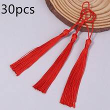 30 chiếc/gói Mặt dây chuyền tua rua bằng polyester kèm dây, tua rua nhiều màu sắc kiểu Trung Quốc, dài 8cm, thích hợp trang trí làm bookmark, móc khóa, đồ treo xe, dây đeo điện thoại, phụ kiện Hanfu tự làm. - Dây tua rua có dây treo - Xem 27