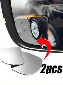2 PCS [HD Car Mirror] 360° Adjustable High-Definition Car Wide Angle Blind Spot Rearview Mirror | Frameless Fan-Shaped Small Round Mirror, Automotive Reversing Auxiliary Mirror, Straight Lens Curvature, Suitable For All Cars - Multicolor - View 3