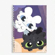 1pc Series Hard Cover Flip Notebook, A5 Notebook, B5 Micro-Dot Notebook, 8K Sketch Mesh Notebook, Cute & Fashionable Notebook, Night Light, Toothless Cute Notebook,