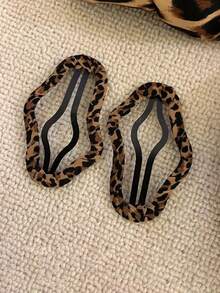2个豹纹发夹，Y2K豹纹发夹套装，圣诞礼物，头部饰品，女士发饰 - 彩色 - 查看 4