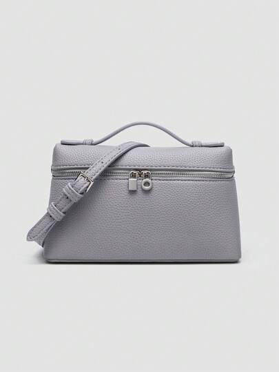 1pc Solid Color Litchi Grain PU Square Shoulder Bag, Small Handbag For Women, Suitable For Daily Fashion Matching, Outings, Shopping, Parties, Elegant Women's Commuter Bag, Ideal Gift For Valentine's Day, Comfortable & Fashionable, Stylish Handbag, Personalized Gift Choice, 2025 Accessory, Fashionable Style Suitable For All Occasions, Affordable Luxury Feel, Rebellious Party Bag, Perfectly Suitable For Parties, Weddings, Balls, Dinners/Banquets, Elegant Women's Bag