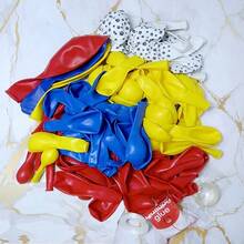 112pcsPaw Bone Pets Dog Animals Themed Balloon Garland Arch Kit Including 5/10/18inch Metallic Blue Red Yelloow Latex Balloons For Puppy Patrol Birthday Party Decorations - Multicolor - View 3