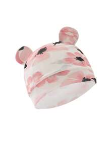 3 chiếc mũ tai gấu cho trẻ sơ sinh, mũ len chống trầy xước, mũ len cho bé trai và bé gái dùng trong bệnh viện. - Hồng - Xem 4