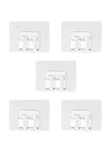 55/25/15pcs Outdoor String Light Hooks, Heavy Duty Cable Clips, Non-Damaging Wire Clamps, Waterproof & UV-Resistant, Clear Self-Adhesive Hooks, Suitable For Home, Bathroom, Hanging Christmas Lights, Outdoor & Yard Decor - Multicolor - View 11