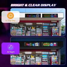 1 pieza Pantalla LED de desplazamiento controlada por aplicación - Pantalla multicolor vibrante para tiendas, vehículos y eventos - Alimentada por USB, eficiente energéticamente, diseño flexible con control remoto, pantalla de eventos | Publicidad multicolor | Control remoto - 16*32 - Ver 5