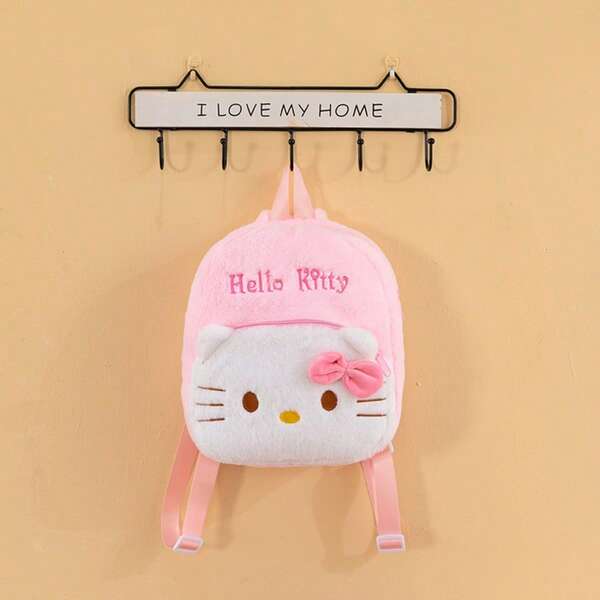 Sanrio 1pc Hello Kitty Plush Mini Backpack - Adorable Multidirectional Design With Adjustable Shoulder Strap And Zipper Pocket - Great For Cosplay, School, Gifting And Back To School Season