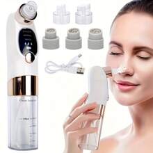 六合一电动黑头仪，USB充电浅棕色面部温泉水循环清洁美容仪套装，母亲节礼物，男女皆宜，400mAh - 彩色 - 查看 6