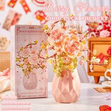 1件全新逼真高难度串珠拼装积木花束，包含康乃馨、雏菊、茉莉花，可用于装饰、家居装饰、生日礼物，采用ABS材质，心形花朵，DIY手工制作，适合情人节、母亲节、圣诞节、生日等场合。 - 多色 - 查看 42