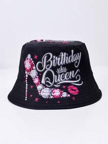 1pc Polyester Reversible Bucket Hat With Bohemian Map Print, Casual Party Street Style, UV Protection, Suitable For Spring, Summer, Autumn, Unisex