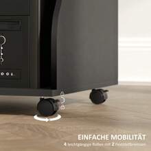 Computer Desk With Wheels, Office Desk With Keyboard Tray And Storage, PC Table, Black, 80 X 48 X 75 Cm - Black - View 4