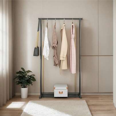 Compact Folding Clothes Rack - Portable, Multi-Purpose Indoor/Outdoor Hanger For Balcony & Bedroom Storage
