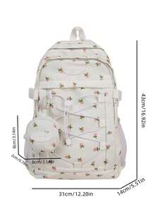 2pcs/Set Large Capacity Women Backpack - White - View 2