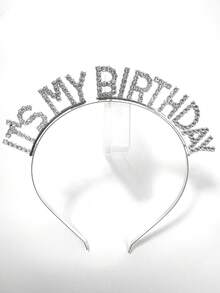 5件套闪亮“我的生日”发箍，镶钻生日皇冠，魅力派对发饰，闪耀水晶生日皇冠，生日庆祝完美之选，吸睛生日礼物，耐用金属发箍，时尚生日拍照道具，必备生日派对礼品，独特生日头饰，耀眼生日装饰，婚礼发饰 - 金色 - 查看 8