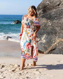 Plus Size  Conjunto Margarida - off - Visão 4