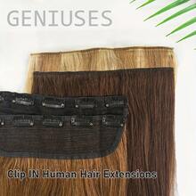 1Piece Clip Remy Human Hair Extensions 3/4 Wefts Blonde Brown Black 100% Brazilian Human Hair Weaves 12"-24" 5 Clip-In Extensions Seamless Natural Straight Perfect For Long Hair Extensions, Hair Extensions Straight Hair Texture Natural Hair Weave Hair - Multicolor - View 2