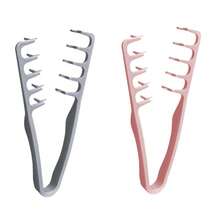 男士蓬松宽齿梳，ABS塑料材质，纹理手柄，适合蓬巴杜发型，专业宽齿纹理梳，可轻松倒梳，理发师专用梳子 - 彩色 - 查看 15