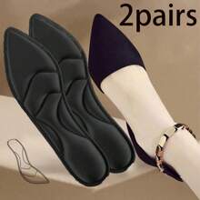 QKC 1双女士柔软缓冲高跟鞋鞋垫，舒适、柔软、防滑、减震，可裁剪至合适尺寸 - 黑色 - 查看 7