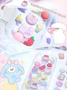 1pc High Quality 3D Soft Squeeze Cartoon Sticker Set, Made Of PP Material, Suitable For DIY Art, Scrapbooking And Crafts, Stress Relief, Decorating Phone Cases, Notebooks, Cute Handmade Supplies - Multicolor - View 4