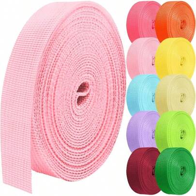 Polypropylene Webbing 1 Inch 1.5 Inch 2 Inch Nylon Webbing Tubular Webbing, 5 10 25 50 Yards Webbing