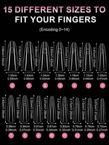 ARTAUG 60pcs,120pcs,300pcs,600pcs Double-Sided Nail Mold Sets, Salon-Grade At-Home Options, No Gel Stacking Required For Nail Extensions, No Deformation, 15 Sizes, DIY Nail Art, Perfect Choice For Women's Nail Extension Art