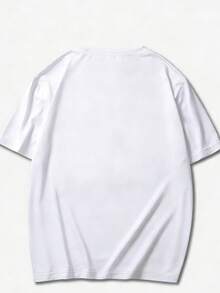 GRDR 男士美式印花圆领短袖T恤，舒适时尚 - 白色 - 查看 4