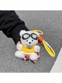 1pc Cute Bear Pendant Keychain, Fashionable Accessory For Women, Delicate Bag Hanging Chain