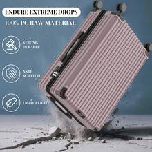 YSTYLE Suitcase Available In Various Colors Made Of PVC Material With Combination Lock And Silent Universal Wheels, Suitable For Storing Clothes For Business Trips, Boarding And Student Boarding.