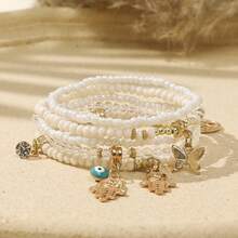 Bohemian Ocean Style Beaded Bracelet, Beach Vacation Shell, Turtle, Seahorse, Starfish Pendant Bracelet