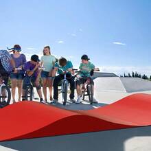 de monopatn empalmada, rampa modular estilo onda para BMX, bicicleta, scooter, patines, rampa de deportes al aire ltima intervensin, capacidad de 330 libras, fcil montaje rojo, 70.87 x - Rojo7087x1969x787180 - Ver 6