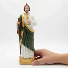LUMIARTISAN St. Jude Thaddeus Statue - Patron Saint Of Hope & Mir Hand-Painted Resin Figurine With Gold Details, Catholic Religious Decor For Home Altar Shelf - resin - View 5