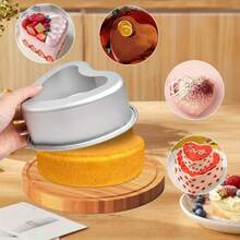 Shape Cake Mold - Circular/Heart-Shaped Baking Tray (4/6/8/10 Inches) Thickened Aluminum Cake Pan - Suitable For Valentine's Day, Wedding, Birthday Parties - Heart-Shaped Cake Mold - Multicolor - View 9