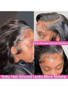 34 Inch Lace Front Wigs Human Hair Pre Plucked Body Wave Glueless Wigs Human Hair For Black Women Body Wave Lace Front Wigs 13x4 Human Hair Lace Front Wigs 200% Density Highlight 13x4 Human Hair Lace Front Wigs Natural Black - SNatural - 查看 7