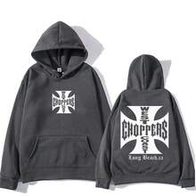 West Coast Choppers Hoodie For Men And Women, Oversized Fashion Top, Hip-Hop Clothing, Fleece Long-Sleeve Sweatshirt Hoodie - 黑色 - 查看 12