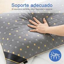 Bordado premium Almohadas de microfibra suave y soportes 60cm*40cm 1/2pz para dormitorio en cama y la sala de estar en sofá - Gris - Ver 5