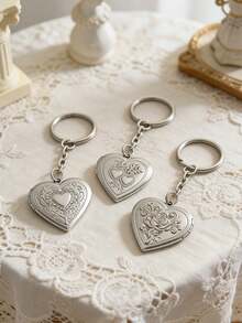 1pc Custom Heart-Shaped Photo Keychain For Couples And Friends, Keepsake For Custom Wedding And Travel Photos, Personalized Bag Charm Accessories - Multicolor - View 4