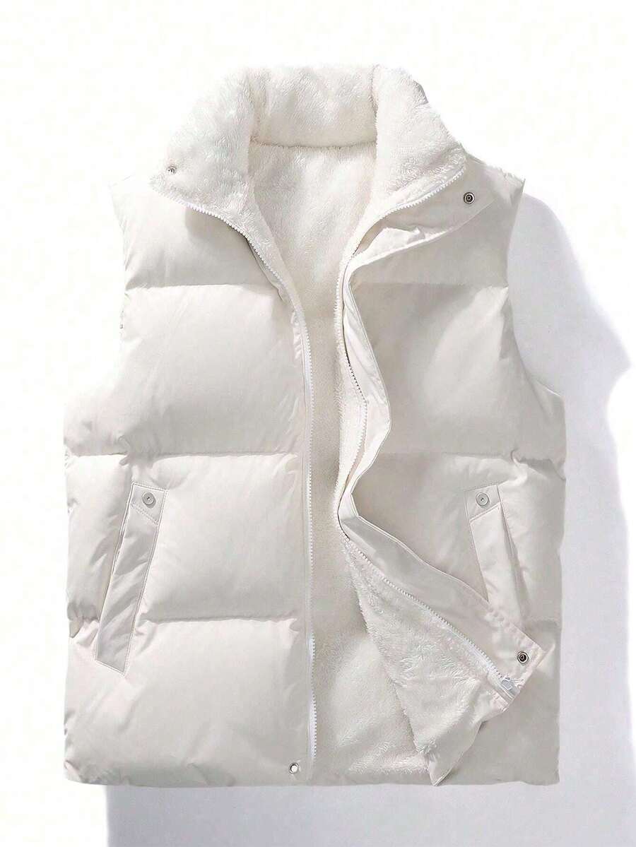 Chaleco casual para hombre con forro térmico grueso, chaqueta versátil ...