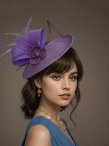 一款精致的水滴形女士茶会帽，优雅的 1950 年代肯塔基德比帽，羽毛发夹，适合赛马嘉年华新娘和婚礼派对，花卉 1920 年代赛马头饰，复古布里奇顿软呢帽，贝雷帽，1950 年代服装，教堂帽，黑色丧葬面纱，1940 年代连衣裙，维多利亚帽，药盒帽，洛丽塔配饰，适合作为女性生日、母亲节、万圣节和圣诞节的礼物。 - 彩色 - 查看 5