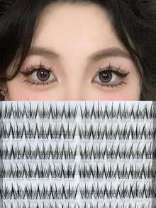 Natural Soft Handmade Segmented DIY Eyelash Extensions, Single Strand Cluster Eyelash Extensions, Seamless Comfortable Eyelashes - Black - View 6