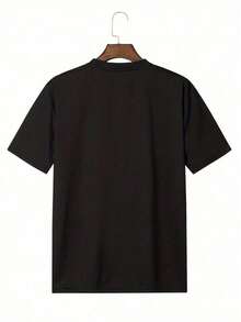 1pcs con camisetas para parejas impresas en love, 100% algodón para parejas, cómodo y transpirable, camisetas de manga corta, regalos de vacaciones, todas las estaciones, blusa de camisa - negro - Ver 2